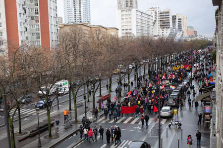 anti capitalist, antifascis, lgbt, anarchist protest march in the streets of Paris 12/04/2021のeditorial素材