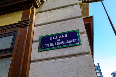 typical parisian street name signの写真素材