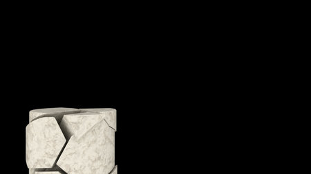 3D abstract showroom with realistic white marble pedestal podium set in luxury style. Minimal scene for product display template presentation. golden geometric backgroundの写真素材