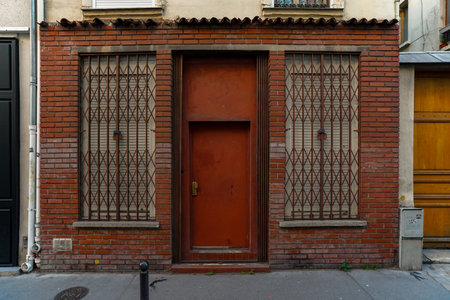Vintage wooden door in the old town of Lviv, Ukraineの写真素材