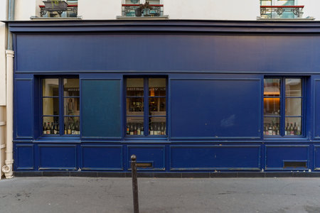 Blue door of a shop in Londonの写真素材