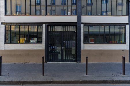 Exterior view of a modern office building.の写真素材