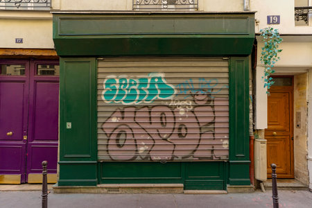 Street art in Paris. Paris is the capital and most populous city of France.のeditorial素材