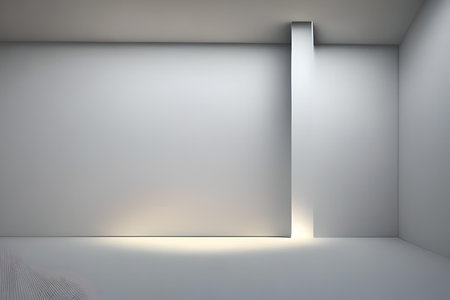 Empty room with wall and floor, 3d rendering. Computer digital drawing.の素材
