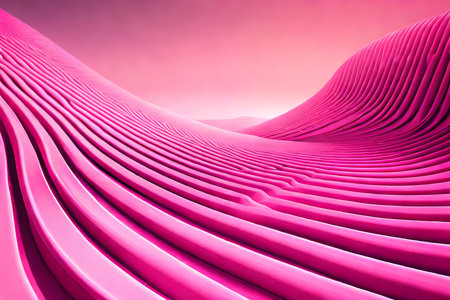 3d render, abstract background with curved lines, pink and purple colorsの素材