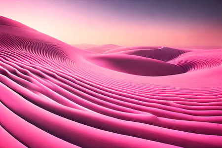 Abstract background of pink dunes. 3d render, 3d illustration.の素材