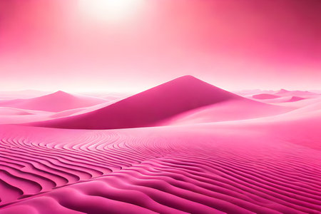 Abstract background of pink sand dunes. 3d render, 3d illustration.の素材