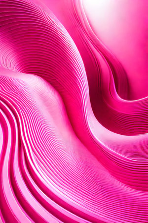 Abstract background with pink wavy lines. 3d render, 3d illustration.の素材