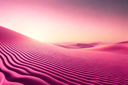 Abstract background of pink sand dunes. Nature composing. 3d renderingの素材