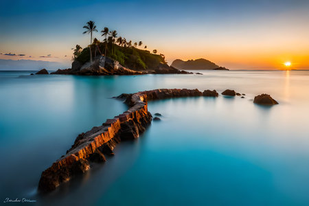 Beautiful seascape at sunset. Phuket, Thailandの素材