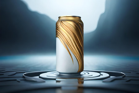 Cans of beer on the background of the mountains. 3d renderingの素材
