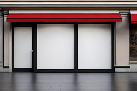 Shop Boutique Store Front with Big Window and Place for Your Textの素材