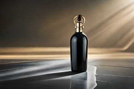 black and golden marble stone perfume concept , extreme luxury branding , flacon of perfume template , expensive cosmetic product presentationの素材