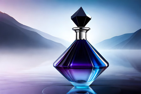 diamond shaped pefume bottle , perfume branding template , luxurious fragrance , product presentation mockupの素材