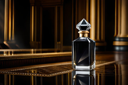 diamond shaped pefume bottle , perfume branding template , luxurious fragrance , product presentation mockupの素材