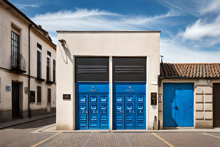 Entrance to a building in the city of Faro, Portugalの素材