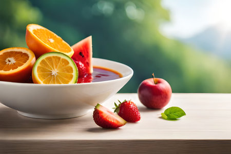 colorful fruits smoothie , healthy beverage drink glass ,delicious exotic fruits , refreshing fresh, fruit juice, healthy ,summer, organic drinkの素材