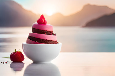 Colorful ice cream assortment , multi flavored frozen dessert on a white background, summer delicaciesの素材