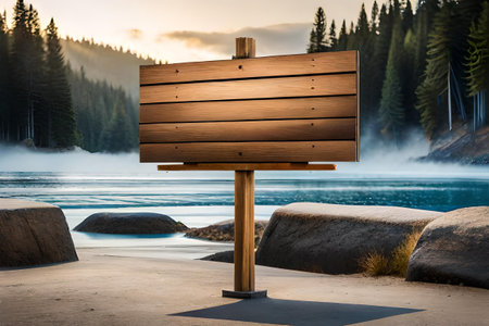 blank empty Wooden signpost template , destination and direction indicating signboardの素材