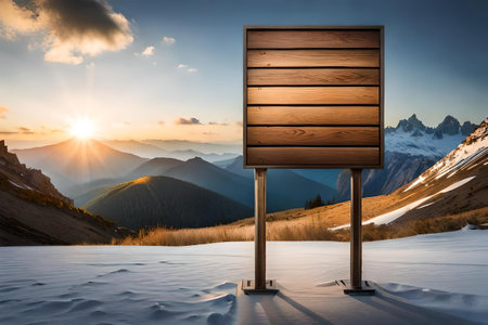 blank empty Wooden signpost template , destination and direction indicating signboardの素材