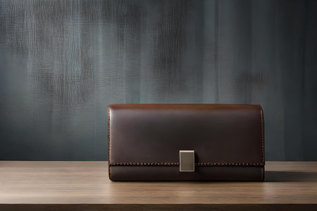dark brown and black leather pouch , elegant fashion accessories , trendy leather pouchの素材