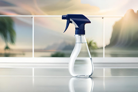 kitchen cleaning product bottle , hygienic spray branding mockupの素材