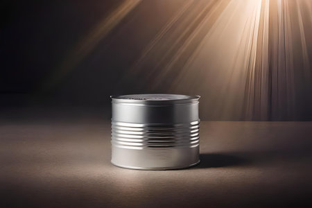 tin can template , canned food branding mockupの素材