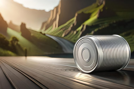 tin can template , canned food branding mockupの素材