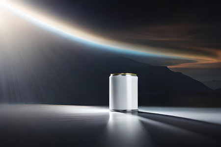 tin can template , canned food branding mockupの素材