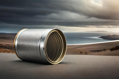 tin can template , canned food branding mockupの素材