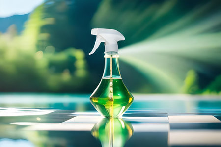 template for a cleaning product bottle branding , hygienic spray liquidの素材