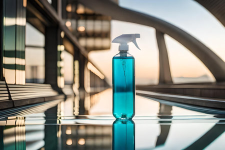 template for a cleaning product bottle branding , hygienic spray liquidの素材