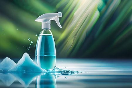 template for a cleaning product bottle branding , hygienic spray liquidの素材