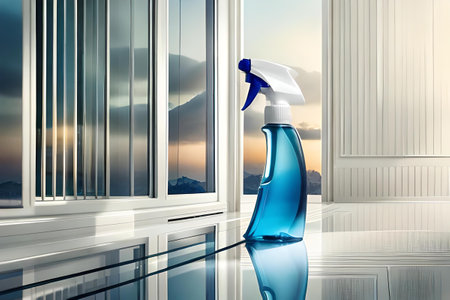 template for a cleaning product bottle branding , hygienic spray liquidの素材