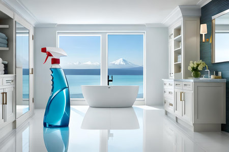 template for a cleaning product bottle branding , hygienic spray liquidの素材