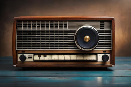 old fashion transistor radio, retro vintage music receiverの素材