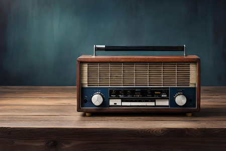 old fashion transistor radio, retro vintage music receiverの素材