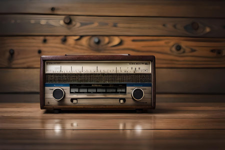 old fashion transistor radio, retro vintage music receiverの素材