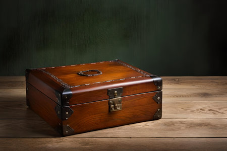 beautiful old handmade wooden box, antique wooden chestの素材