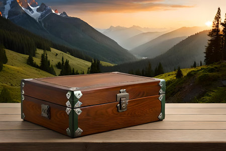 beautiful old handmade wooden box, antique wooden chestの素材