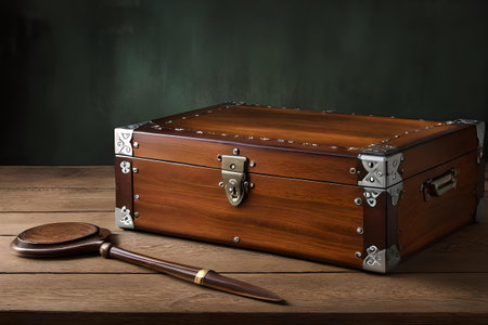 beautiful old handmade wooden box, antique wooden chestの素材