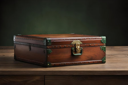 beautiful old handmade wooden box, antique wooden chestの素材