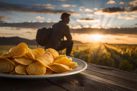 branding template for potato chips and crisps , chips packaging brand mockupの素材