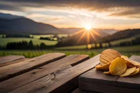 branding template for potato chips and crisps , chips packaging brand mockupの素材