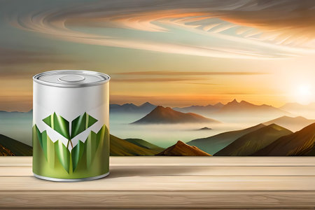 green and craft carton eco packaging presentation , ecological , organic and healthy product branding templateの素材