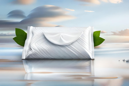 white wet wipes packaging , freshness and cleaning product mockupの素材