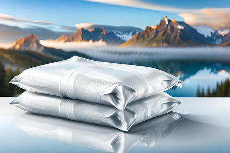 white wet wipes packaging , freshness and cleaning product mockupの素材