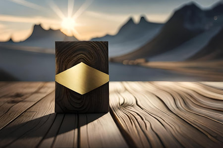Luxury black packaging with golden label.の素材