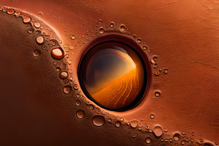 Bottle of wine or liquor in the desert at sunset. Concept image.の素材