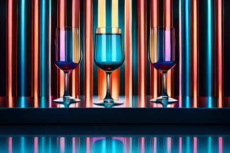 colorful fancy cocktail alcohol and liquor beverageの素材